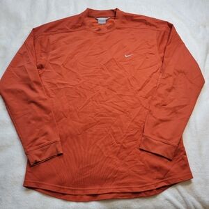 Vintage Nike Shirt Men’s Size Large Embroidered Swoosh Long Sleeve Texas Orange